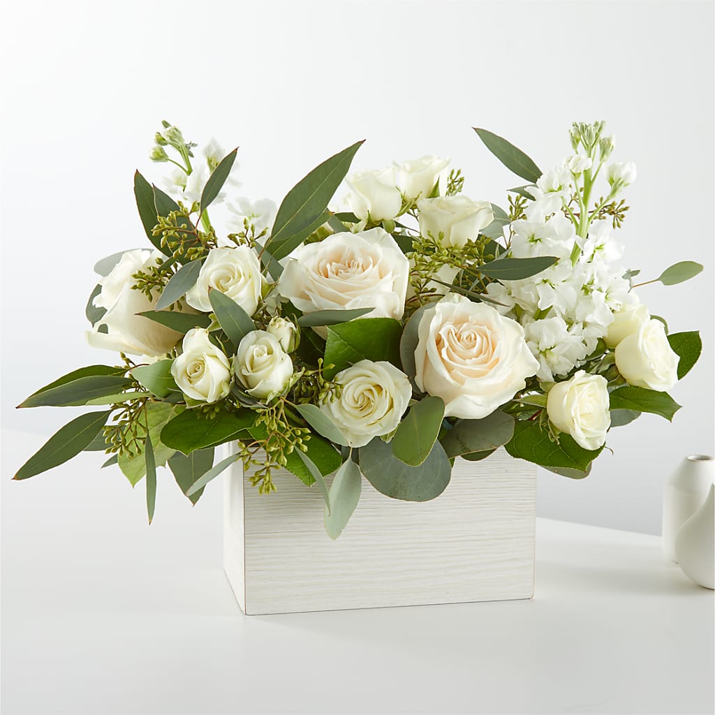 Fresh Linen Box Bouquet – Corner Flowers, Brooklyn NY