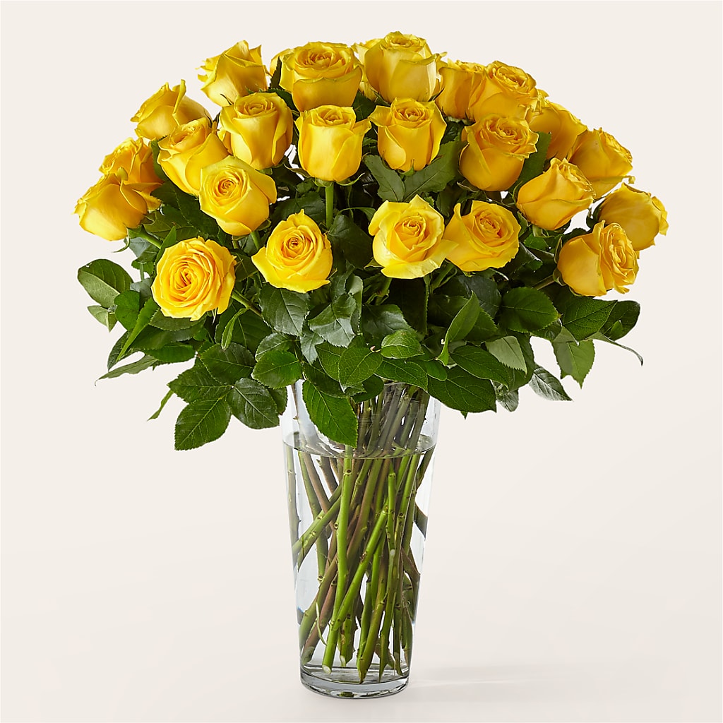 Long Stem Yellow Rose Bouquet – Corner Flowers, Brooklyn NY