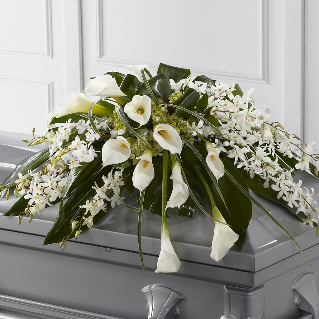 Angel Wings Casket Spray – Corner Flowers, Brooklyn NY