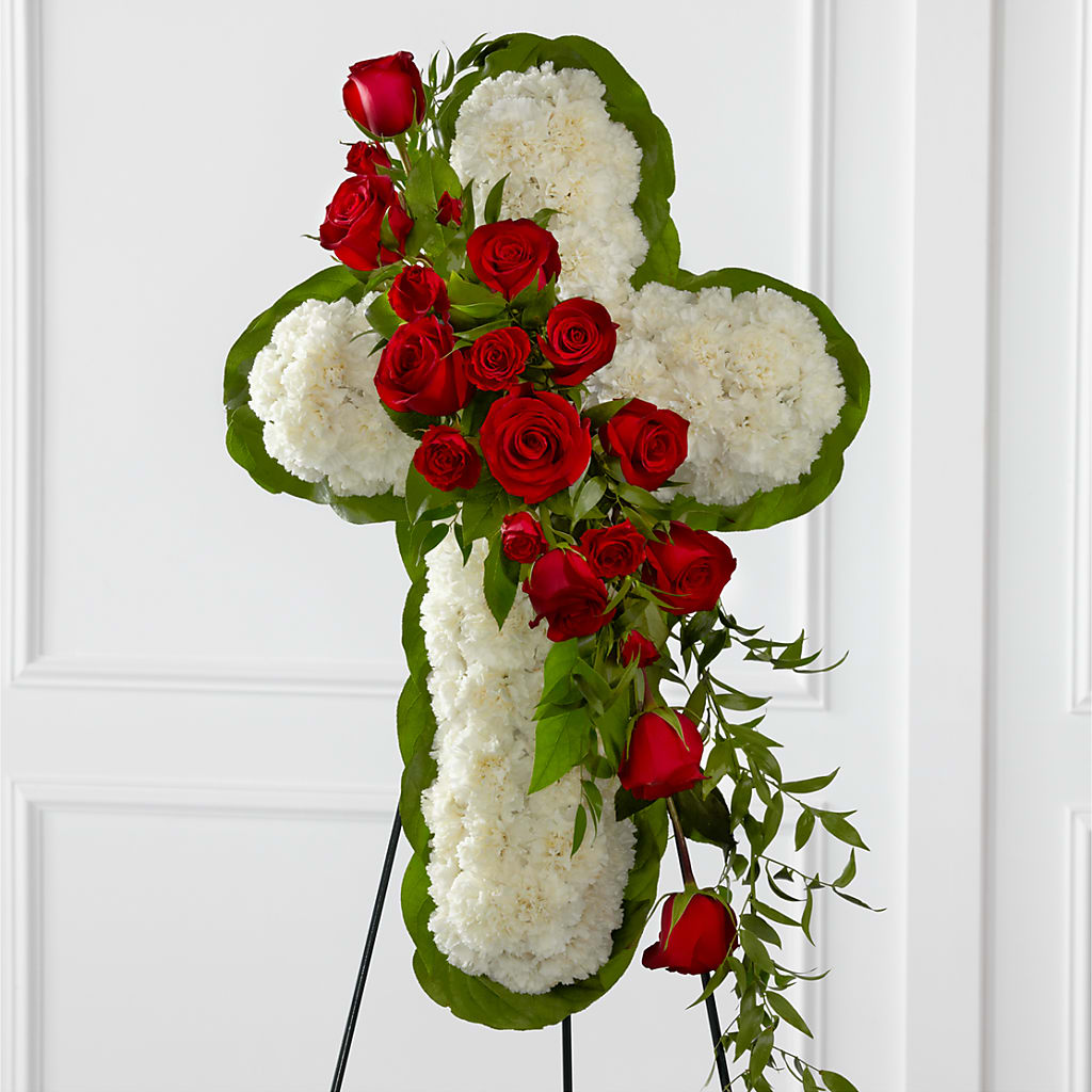 Floral Cross Easel – Corner Flowers, Brooklyn NY