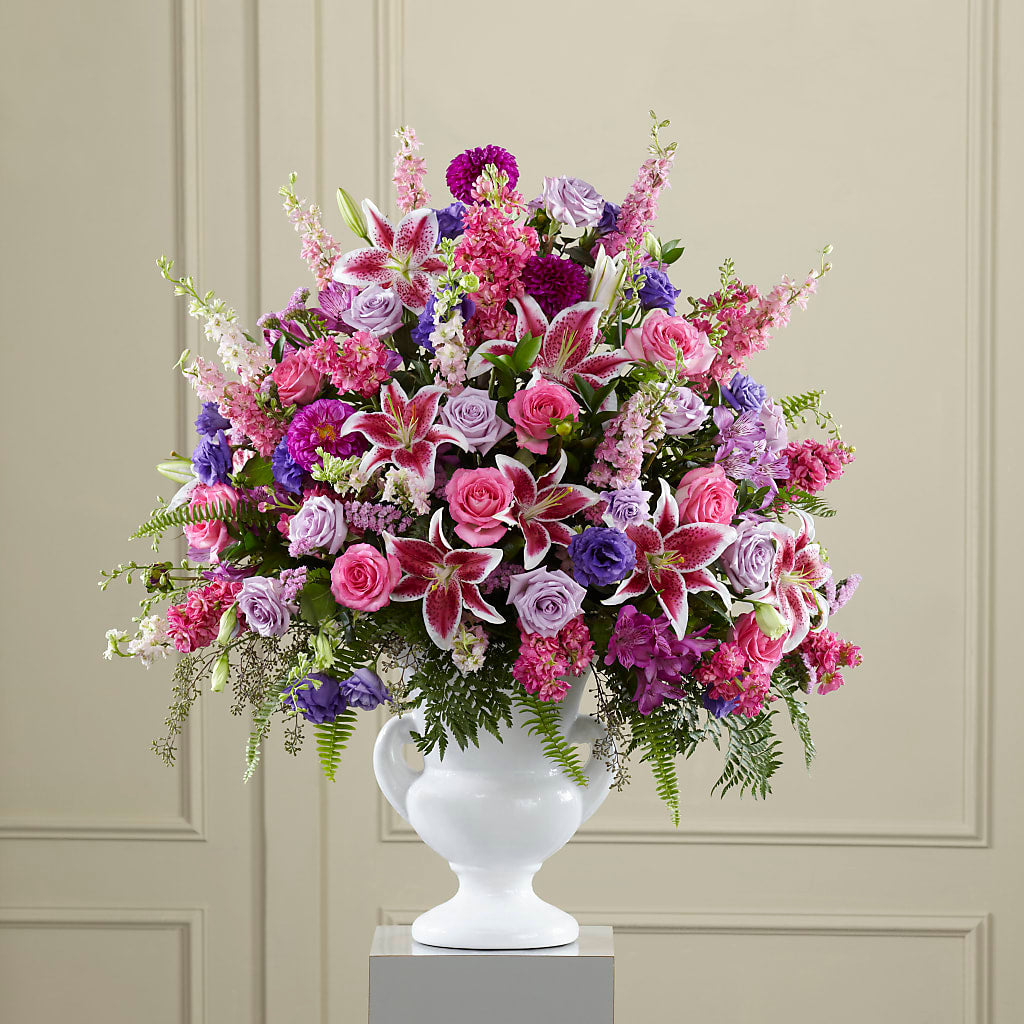 Peaceful Tribute Arrangement – Corner Flowers, Brooklyn NY