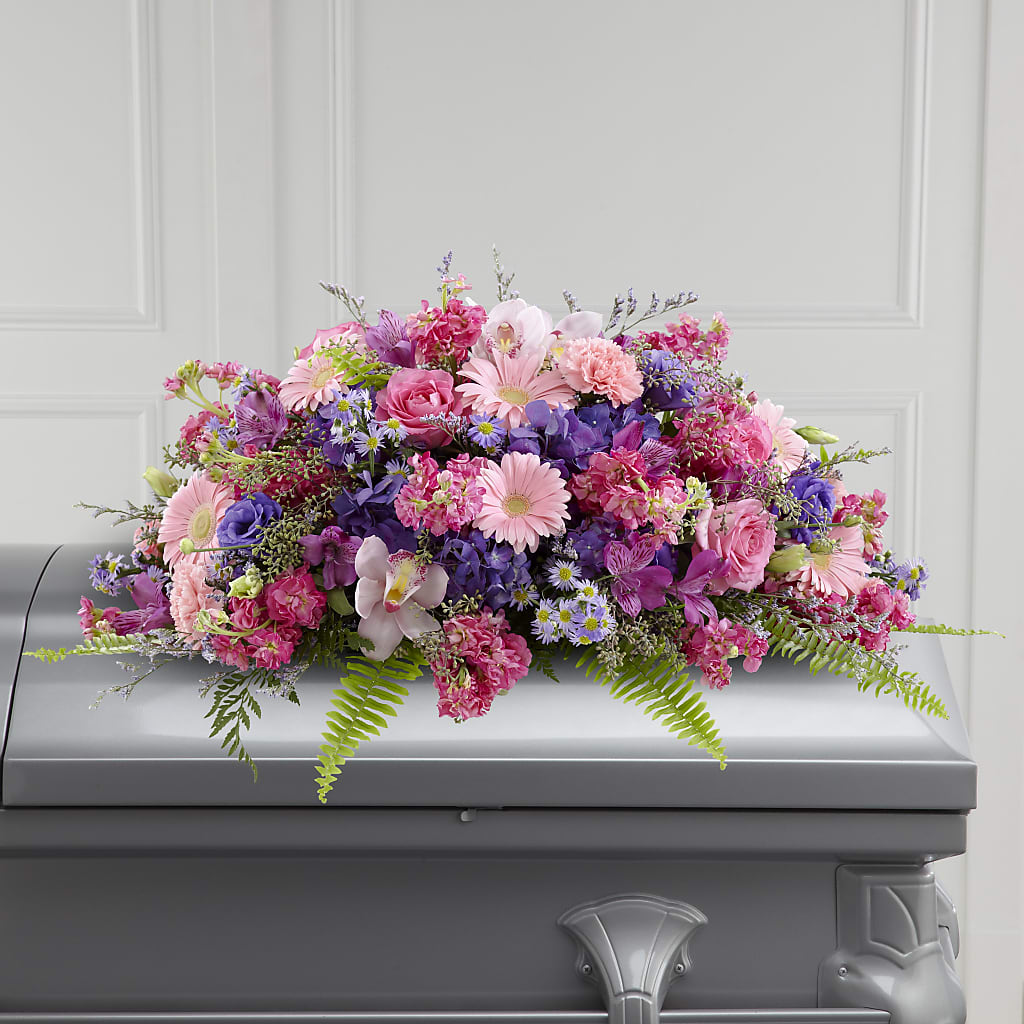 Glorious Garden Casket Spray – Corner Flowers, Brooklyn NY