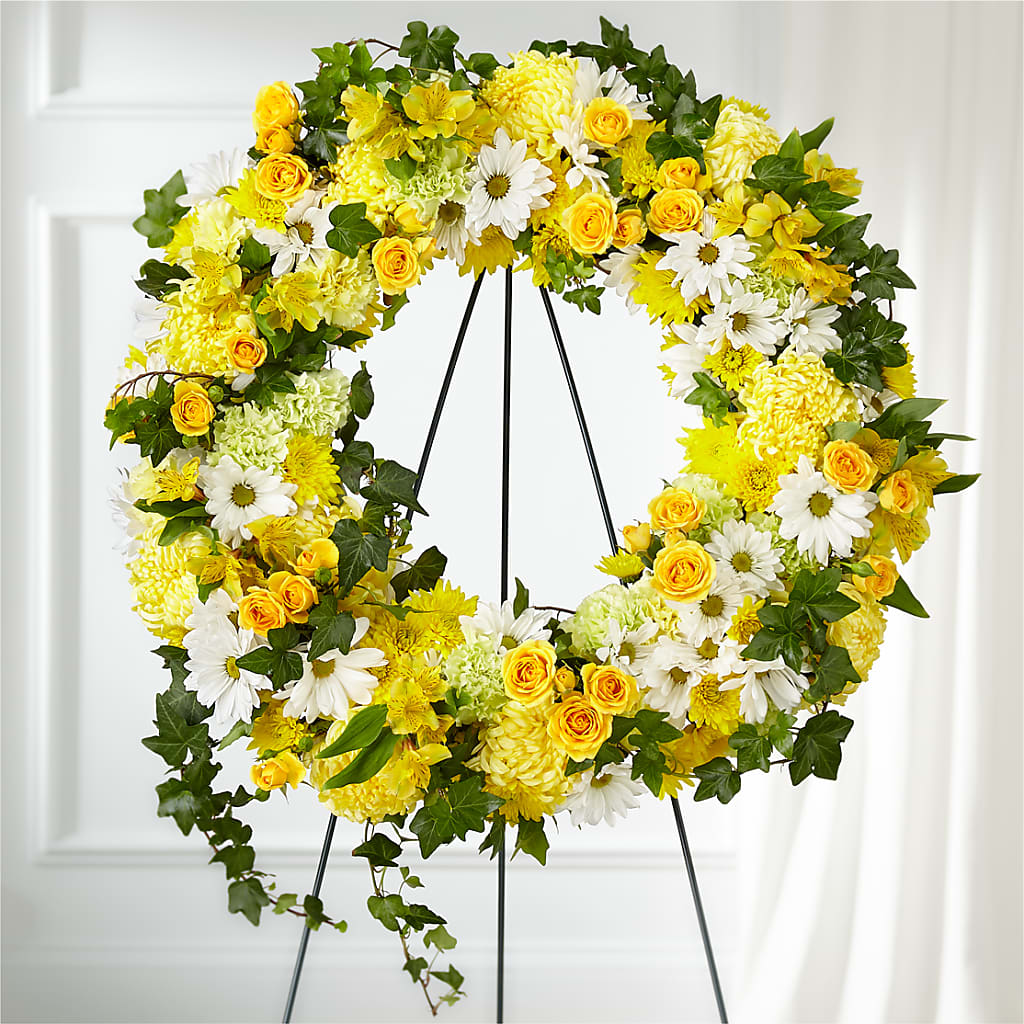 Golden Remembrance Wreath – Corner Flowers, Brooklyn NY