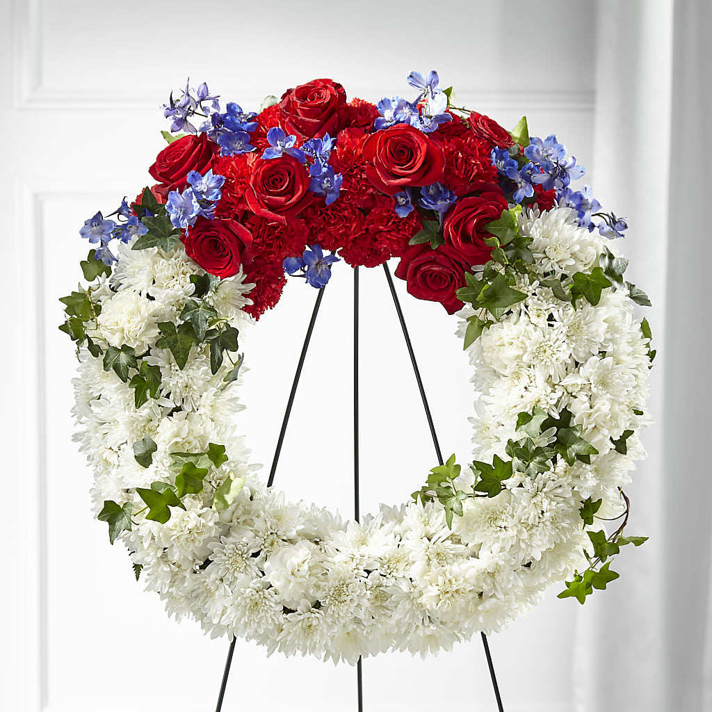Patriotic Passion Wreath – Corner Flowers, Brooklyn NY