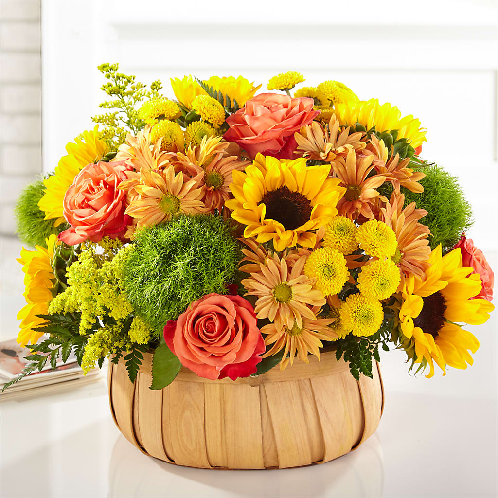 Harvest Sunflower Basket – Corner Flowers, Brooklyn NY