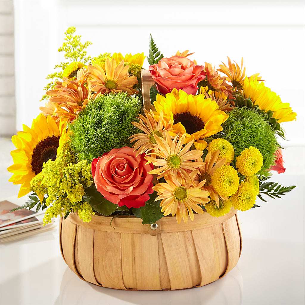 Harvest Sunflower Basket – Corner Flowers, Brooklyn NY