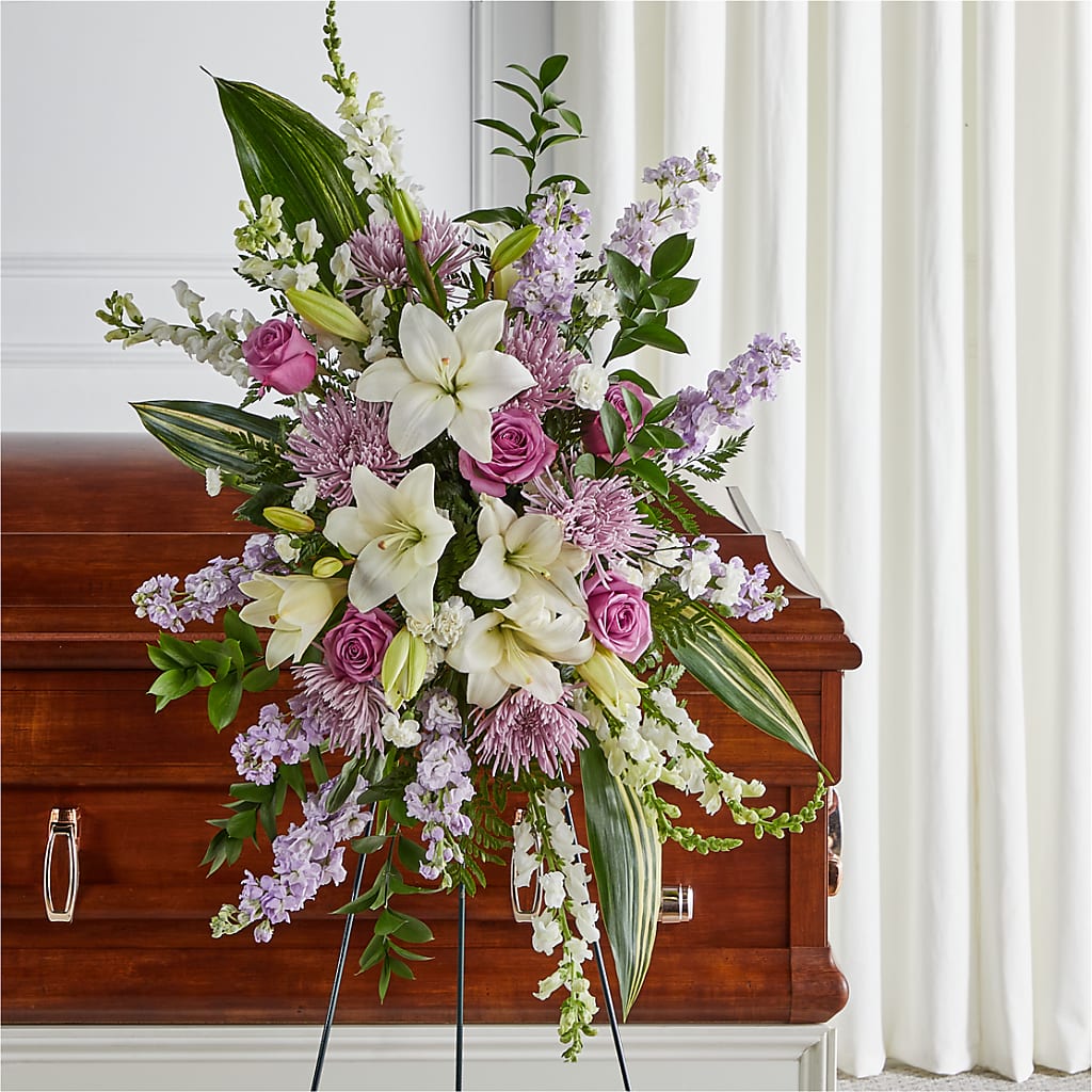 Grateful Hearts Standing Spray – Corner Flowers, Brooklyn NY