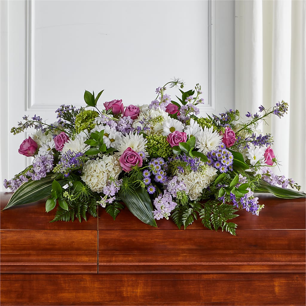 Meadows of Serenity Casket Spray – Corner Flowers, Brooklyn NY