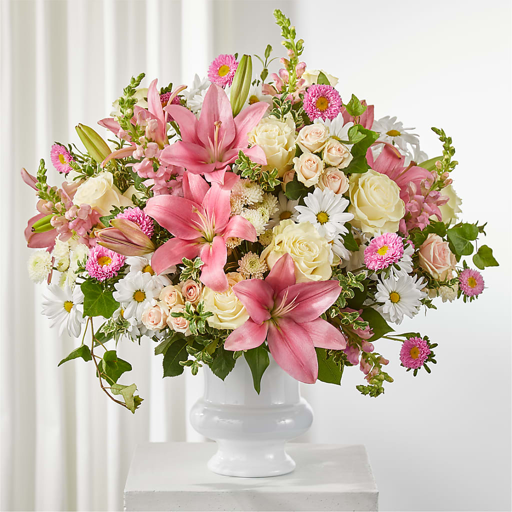 Empathetic Blooms Urn Arrangement – Corner Flowers, Brooklyn NY