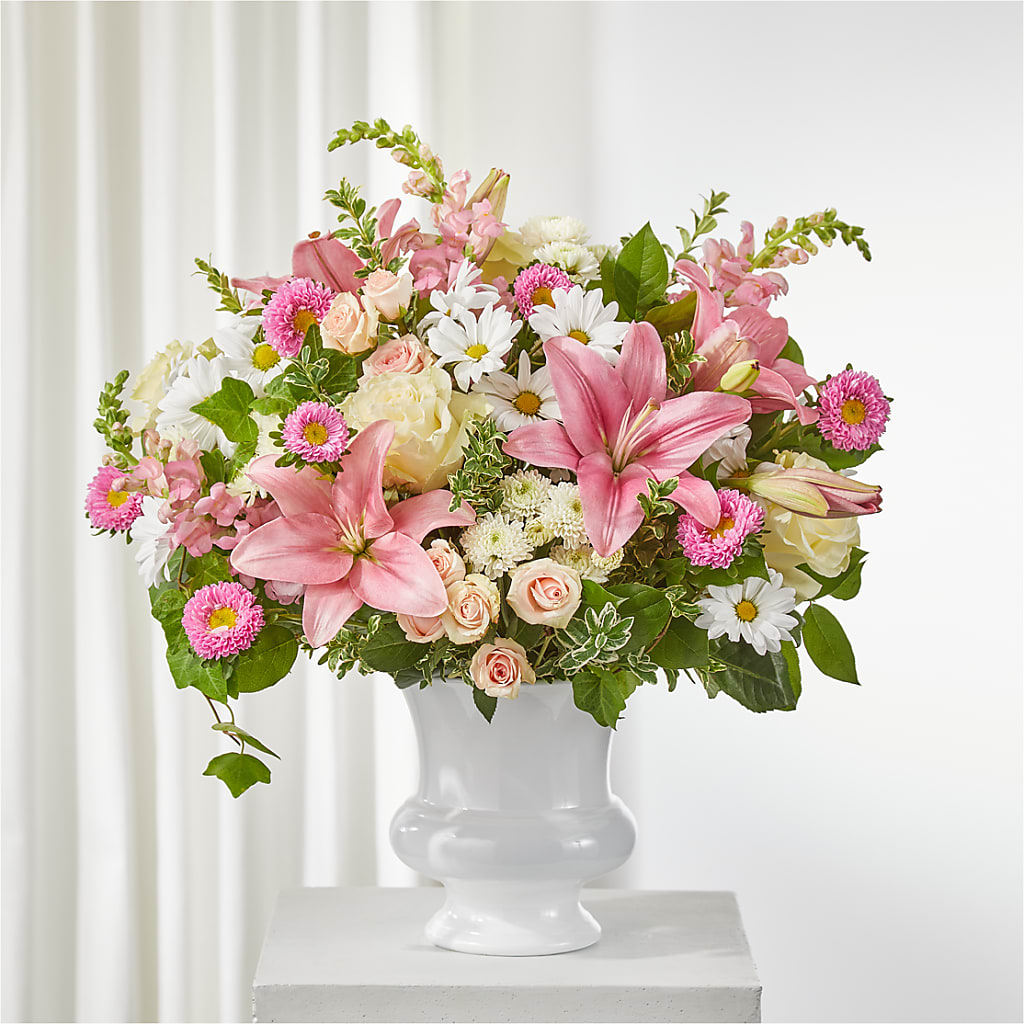 Empathetic Blooms Urn Arrangement – Corner Flowers, Brooklyn NY