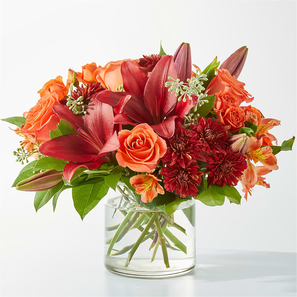 Crimson Leaves Bouquet – Corner Flowers, Brooklyn NY