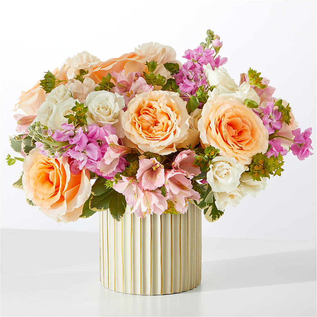 Paradise Bouquet with Ivory Vase – Corner Flowers, Brooklyn NY