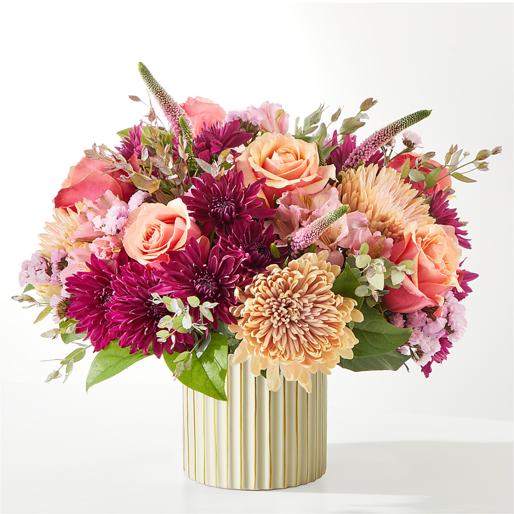 Berry Cobbler Bouquet with Ivory Vase – Corner Flowers, Brooklyn NY