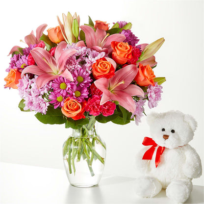 One and Only Bouquet and Bear Bundle –  Corner Flowers, Brooklyn NY