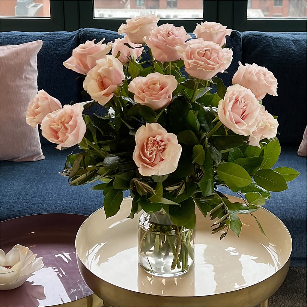 Long Stem Pink Rose Bouquet –  Corner Flowers, Brooklyn NY