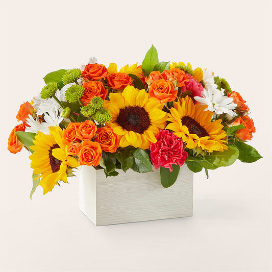 Sun-drenched Blooms Box Bouquet –  Corner Flowers, Brooklyn NY