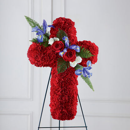 Faithful Hero Floral Cross –  Corner Flowers, Brooklyn NY