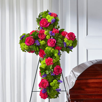 Tribute Rose Floral Cross –  Corner Flowers, Brooklyn NY