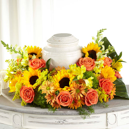 Faithful Sunflower Cremation Adornment –  Corner Flowers, Brooklyn NY