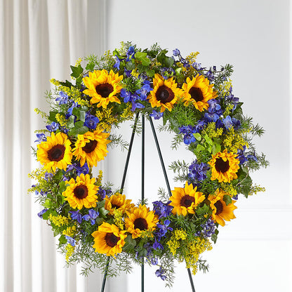 Bright Rays Wreath –  Corner Flowers, Brooklyn NY