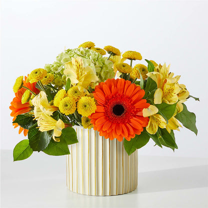 Autumn Sunshine Bouquet with Ivory Vase –  Corner Flowers, Brooklyn NY