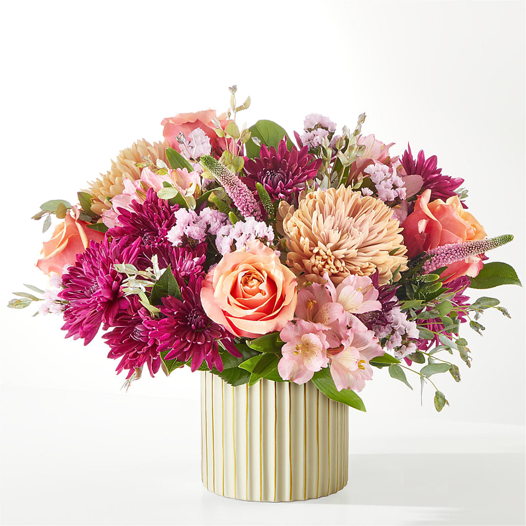 Berry Cobbler Bouquet with Ivory Vase –  Corner Flowers, Brooklyn NY