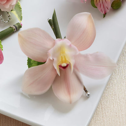 Pink Cymbidium Boutonniere –  Corner Flowers, Brooklyn NY