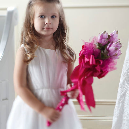 Sparkle Pink Flower Girl Bouquet –  Corner Flowers, Brooklyn NY