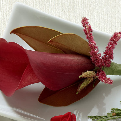 Red Calla Boutonniere –  Corner Flowers, Brooklyn NY